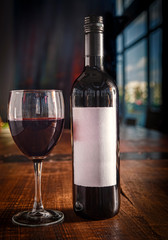 Wine Bottle with Blank Label