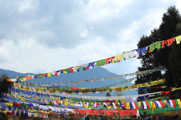 Buddhist prayer flags.