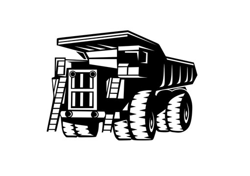 Dump Truck(BelAZ) Is A Schematic Depiction,sign,symbol,emblem