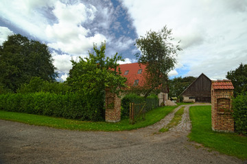 Fototapeta na wymiar Houses listed as monuments in Kirchdorf, Mecklenburg-Vorpommern, Germany