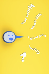 Blue enema on a colored background