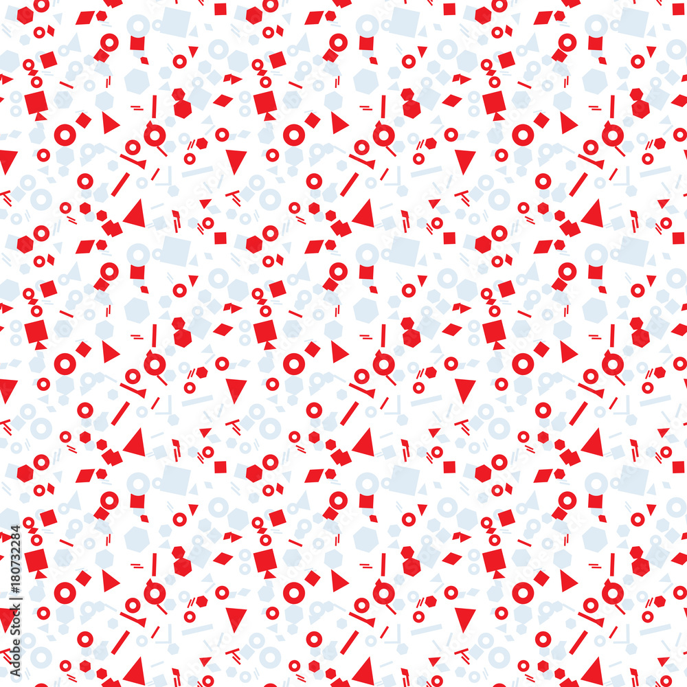 Poster christmas color memphis seamless pattern design with triangle confetti