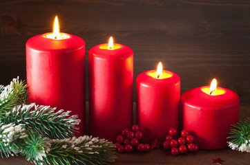Fototapeta na wymiar christmas advent candles lantern decoration