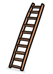 long ladder / cartoon vector and illustration, hand drawn style, isolated on white background.
