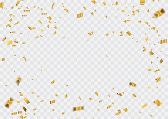 Abstract background party celebration gold confetti. - obrazy, fototapety, plakaty