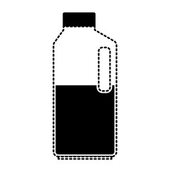orange juice bottle in black dotted silhouette