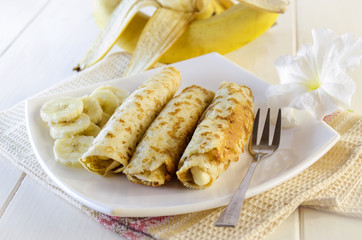 pancakes with cottage cheese and banana