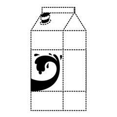 milk carton icon in black dotted silhouette
