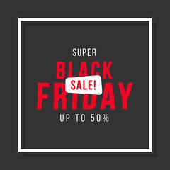 Black Friday, Big Sale, black air balloon, creative template on flat design