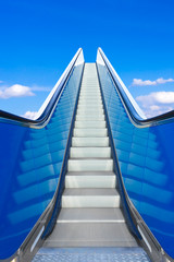 escalator blue sky copy space