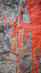 Muro tijolos tinta vermelha abstrato