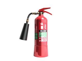 Carbon Dioxide Fire extinguisher 3d render on white background no shadow