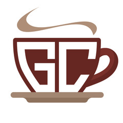 icon logo initials for coffee shop business, with combination of letter G and C