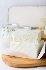 Curd cheese. Fresh organic dairy products