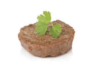 tofu burger on a white background
