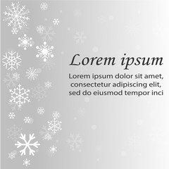 Falling snowflakes on gray background. Vector