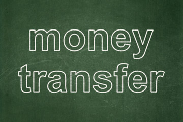 Obraz premium Money concept: text Money Transfer on Green chalkboard background