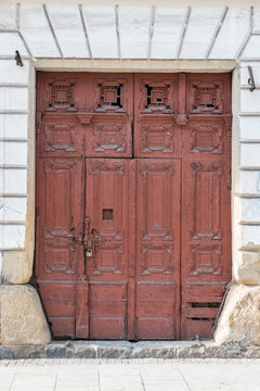 Old Vintage Red Double Door