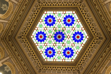 Hexagonal glass ceiling of Sarajevi City hall