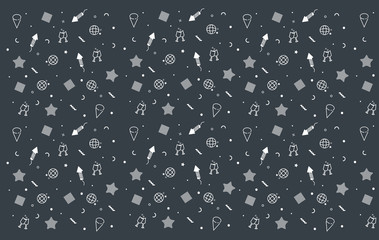 Set of Colorful New Year Doodle Texture Design