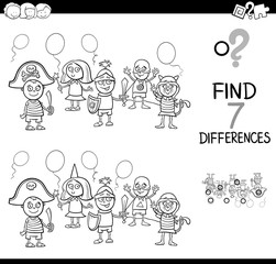 differences with kid masked ball color book