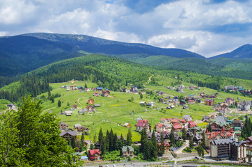 Fototapeta na wymiar Popular ski resort Bukovel in the summer