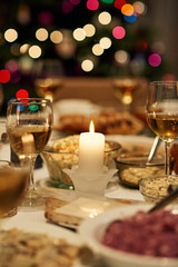 Obraz na płótnie Canvas Dining table set for Christmas feast