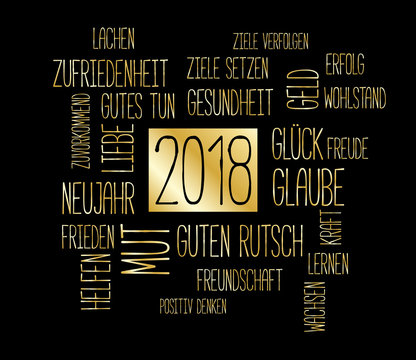 Jahreswechsel 2018 Gold