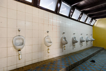 Yellow tile bathroom