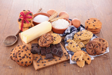 composition with cookies and ingredients