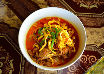 Northern Style Curried Noodle Soup with Chicken