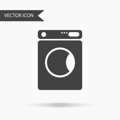 Vector illustration of an icon in the form of a washing machine for an application, a website, business presentation, infographic on a white background