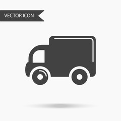 Vector illustration of an icon in the form of a truck for an application, website, business presentation, infographics on a white background