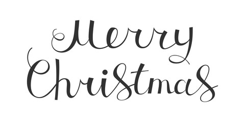 Merry Christmas vector text calligraphic lettering design