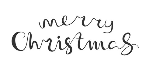 Naklejka na ściany i meble Merry Christmas vector text calligraphic lettering design