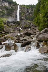 Waterfall of Foroglio in Bavona valley on Switzerland