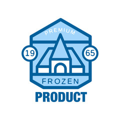 Frozen product premium since 1965, abstract label for freezing vector Illustration