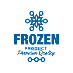 Fototapeta na wymiar Frozen product premium quality, label for freezing with snowflake sign vector Illustration
