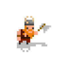 Obraz premium Pixel character viking for games and web sites