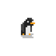 Pixel character penguin for games and web sites