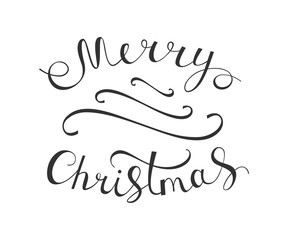 Merry Christmas vector text calligraphic lettering design