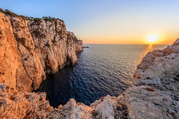 sunset in Cape Doukato. Lefkada island