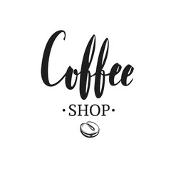 Coffee shop emblem, symbol, logo. Brushpen calligraphy Hand drawn Lettering