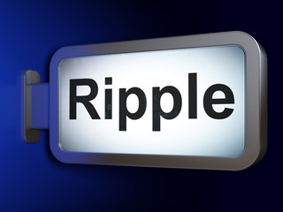 Blockchain concept: Ripple on advertising billboard background, 3D rendering