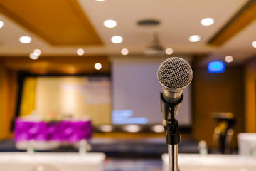 Close up of Microphone in meeting room for a seminar