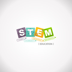 STEM Education Concept Logo. Science Technology Engineering Mathematics.