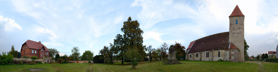 View over church yard and parish of St. Stephani in Magdeburg