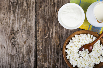 Cottage cheese, sour cream and milk