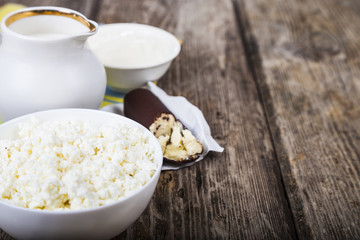 Cottage cheese, sour cream and milk