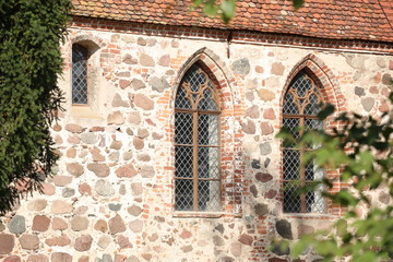 Windows of church in Ranzin, Mecklenburg-Vorpommern, Germany